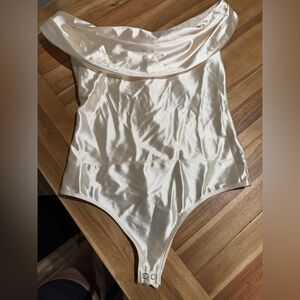 Set of 2 express off shoulder silky body suit XS